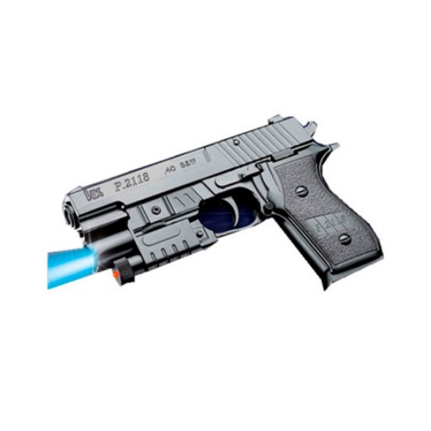 Пістолет 18см, пластикові кулі, лазер, світло, на бат(табл), у п/е 16-22-3см 