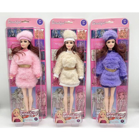 Кукла 30см, шарнирные руки, 3 вида, на листе, 13-37-5,5см 