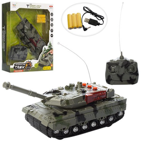 Радіокерований танк A-Toys 24 см з USB зарядкою, оберт на 360°, звук та світло