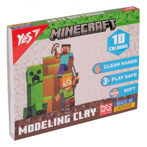 Пластилин Yes, 10 цв., 200г "Minecraft"