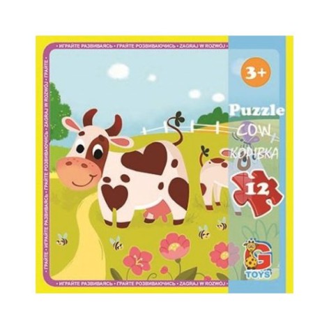 Пазлы "Ферма", (коровки), 12 элементов