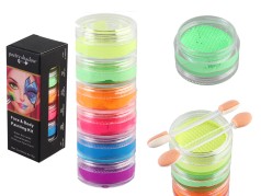 Аквагрим 6 кольорів, баночки по 10 гр+ кисточка для макіяжу кор. 15см 