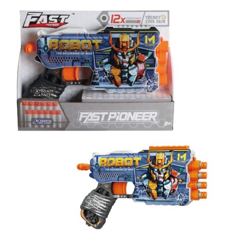 Пістолет 22,5см, м'які кулі 12шт, в кор-ці, 23,5-17,5-5см 