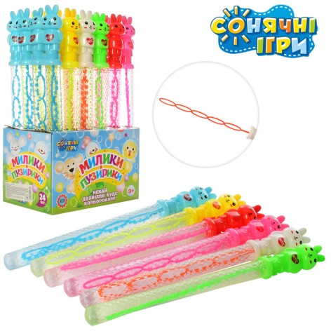 Мільні бульбашки меч 36см, зайчик, (6 кольорів) / 6/144/24шт в кор.