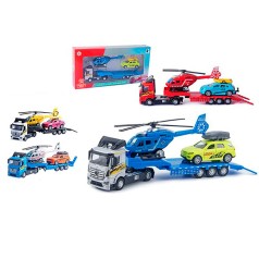 Трейлер метал, 26см, машина 8,5см, вертоліт 14см, інерц, 4 види, в кор-ці, 31,5-15,5-5,5см 