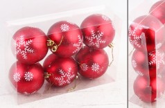 УЦЕНКА 30% Новорічні прикраси 6 штук, кульки, D = 7,5 см, у слюді  