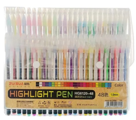 Набір ручок гелевих 48 кольорів 