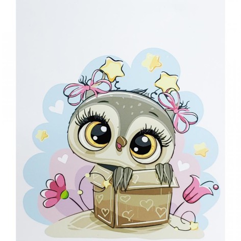 Набор для росписи по номерам Маленькая девочка сова Strateg размером 30х40 см (SS6670)