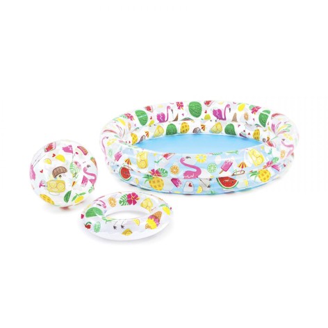 Надувний басейн дитячий Intex "Зірочки" з м'ячем і кругом 122х25 см