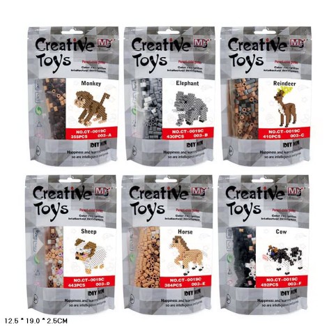 Термомозаїка тривимірна тварини 6 видів мікс, п/е 19*12,5*2,5см 