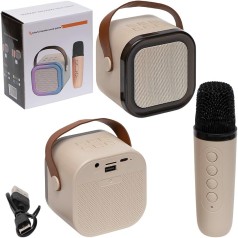 Бездротова система Караоке, колонка LED та мікрофон з функцією зміни голосу K12(120750)