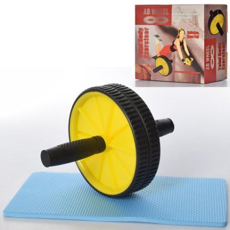 Тренажер колесо для мышц пресса-пластик,18см,коврик 34-17см,кор,22,5-19-9см 