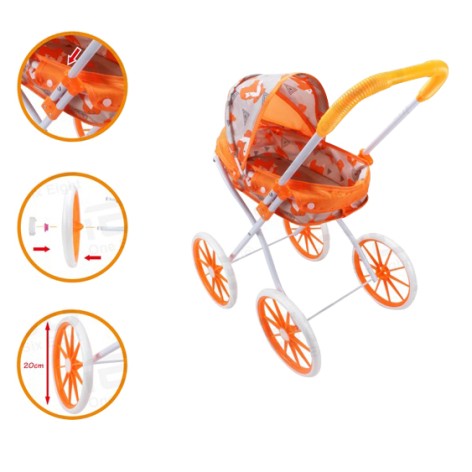 Коляска для ляльки, класика, 30-51-в61см, метал, у п/е,  25,5-60-9см 