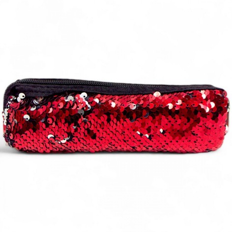 Пенал-косметичка ПАЕТКИ красный