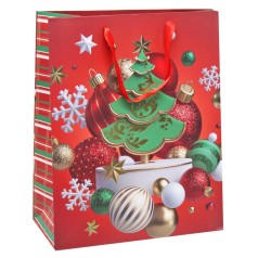 Пакет подарочный, новогодний 260 х 127 х 324 мм красный