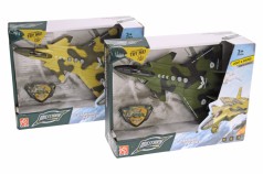Самолет военный инерционный, озвученный, со светом в коробке 
