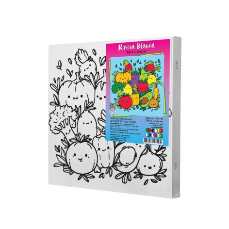 Набор для росписи по контуру для детей Riviera Blanca Веселые овощи 25x25 см (КА-119)