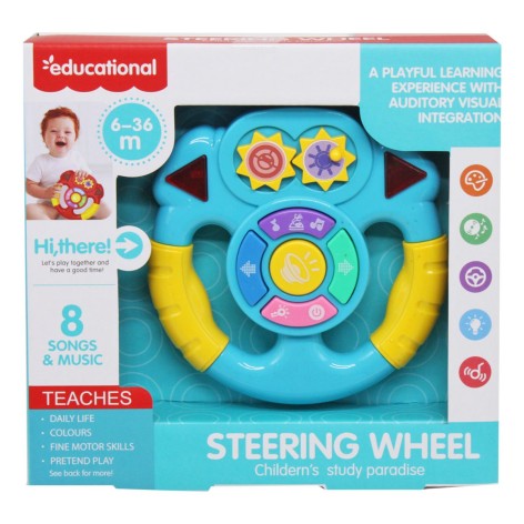 Руль детский, со звуками, голубой