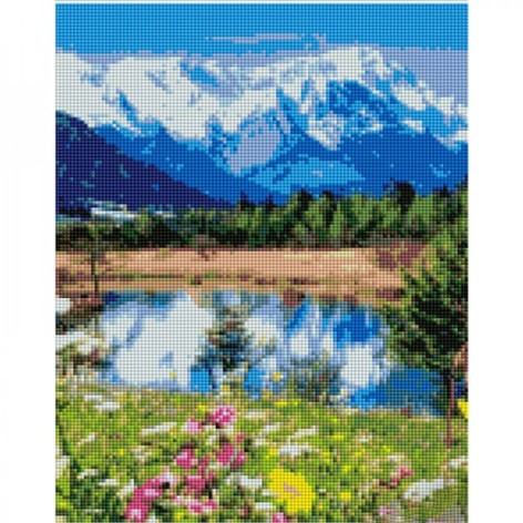 Алмазна мозаїка Озеро серед лісу 30х40 см