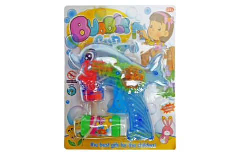 Пістолет з мильними бульбашками, механічний на блістері, 2види 25*22см 