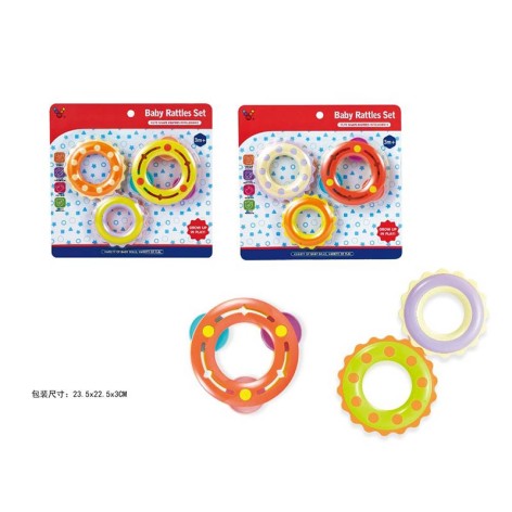 Погремушка в ручку 3 види на планш. 23,5*22,5*3см 