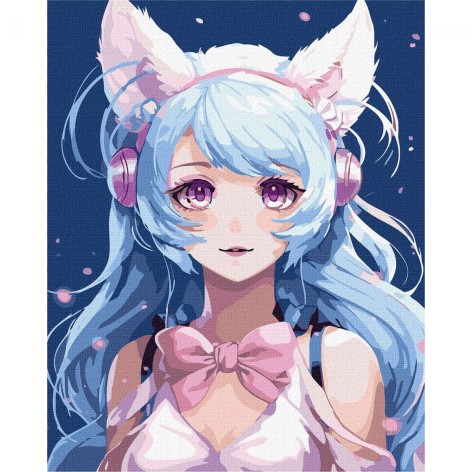 Картина за номерами "Стильна аніме дівчина", 40х50 см