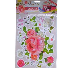 Наклейки декоративные для интерьера (А3), розы.