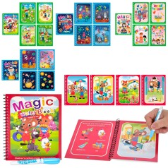 Книга для рисования водой, на пружине, маркер, 6видов, в п/е,28-17,5-2см 