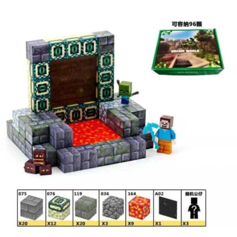 Конструктор магнитный "Майнкрафт/Minecraft" 68 элементов, фигурки героев, в коробке