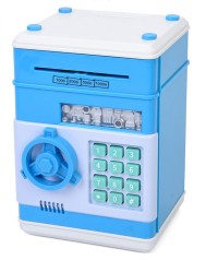 Копилка сейф с кодом, затягивает купюры, микс цветов, 15-21-15см 