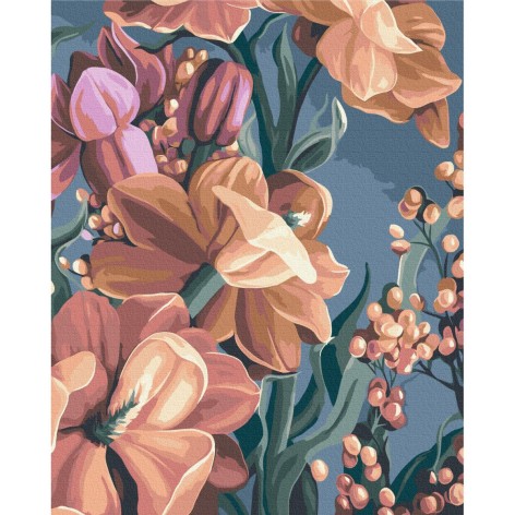 Картина по номерам "Стилизированная матиола 2" 40x50 см