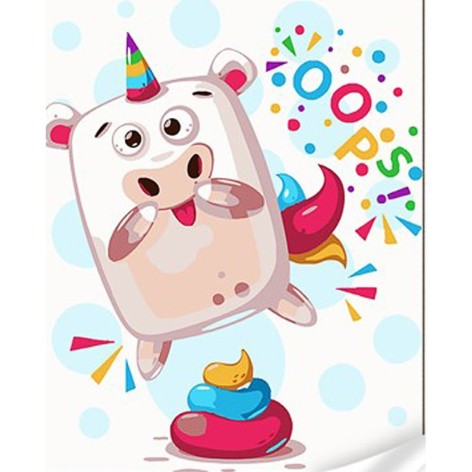 Картина по номерам Strateg ПРЕМИУМ Мультяшная корова с лаком и размером 30х40 см