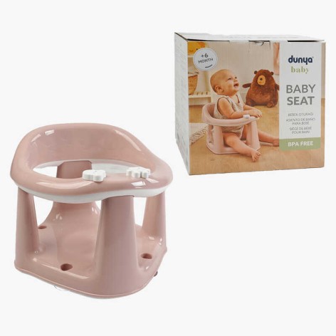 Сидіння для ванни дитяче на присосках, елементи-фіджети Dunya Baby 11121 РОЖЕВЕ