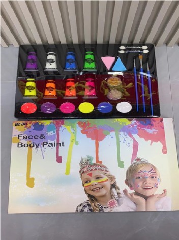 Аквагрим краска для обличчя(аквагрим на водній основі), глиттер, крейда для волосся, аксес кор. 29*22*2,3см 