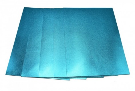 Цветная ЭВА пена из металлизированная (Фоамиран) А4, 21х29,7 см, 1,8 мм 5 листов, голубой