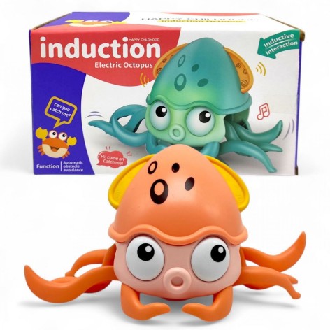 Музыкальная игрушка Кальмар на батарейках розовый (QC9Y)