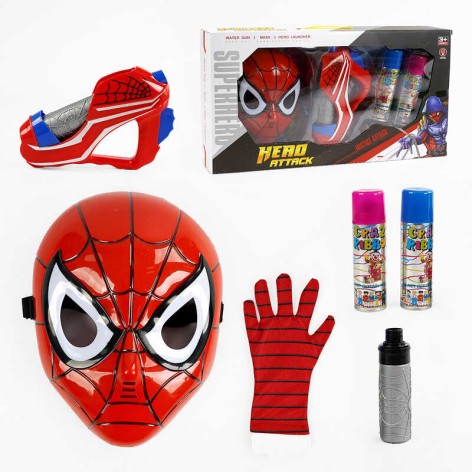 Ігровий набір героя (маска з підсвічуванням, рукавичка, пістолет, пляшка для води, 2 балони з павутинням) WL8834-49