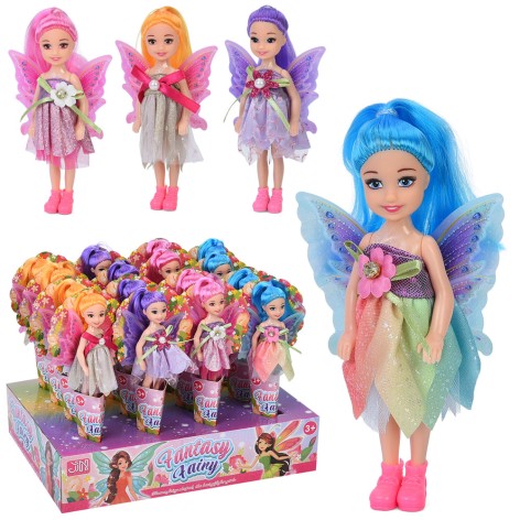 Кукла фея, с крыльями, 14см, в кор-це, (4вида) /12/192/16шт в кор. 31-23-7см