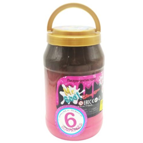 Слайм Mr.Boo: Радуга, 3 литра малин+прозрачный