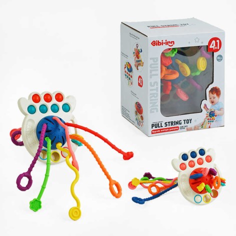 Брязкальце 4 в 1, поп-ит, пальчиковая игра, в кор. /60/