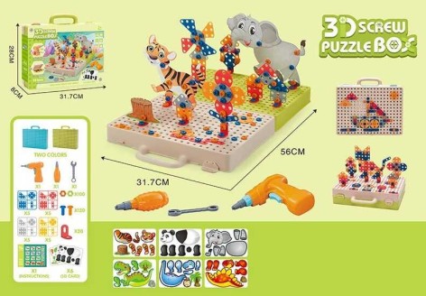 Мозаика бокс, электрический шуруповерт, 331 элемент, в кор. /16/