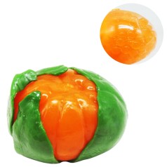 Антистрес мандарин зі шкіркою та листочком ( Зелений)