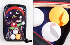 УЦЕНКА 30% Ракетка для пинг понга 2шт + 3 шарика, в чехле, "TK Sport" 