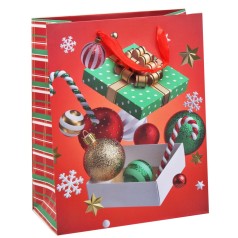 Пакет подарочный, новогодний 260 х 127 х 324 мм красный подарок