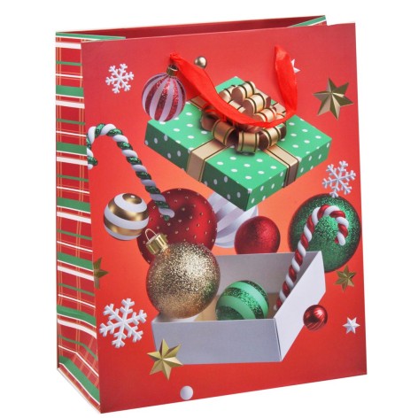 Пакет подарочный, новогодний 260 х 127 х 324 мм красный подарок