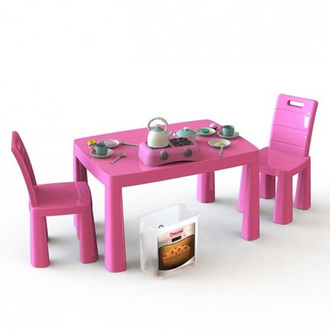 Игровой набор DOLONI Кухня детская 04670/3 (34 предмета, стол и 2 стула)