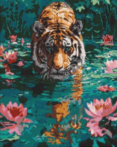 Набор с алмазной мозаикой Тигр на охоте Ideyka 40х50 см AMO8045