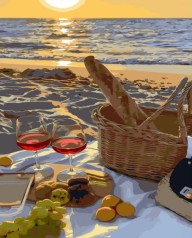 Набір для розпису по номерах Пікнік на березі моря Strateg розміром 30х40 см (SS-6483)