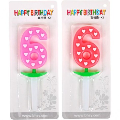 Свічка-цифра неон із серцем 