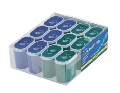 Чинка велика, 2 відвірки, пластик корпус, контейнер 12 шт.